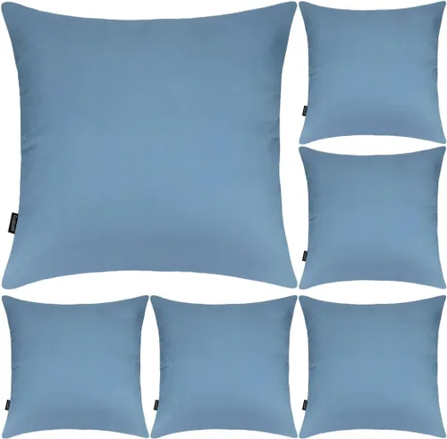 Vista 23 de Coddsmz Paquete de 6 fundas de almohada decorativas 100% algodón, fundas de cojín cuadradas de Navidad sólidas para el hogar, cama, sofá, día