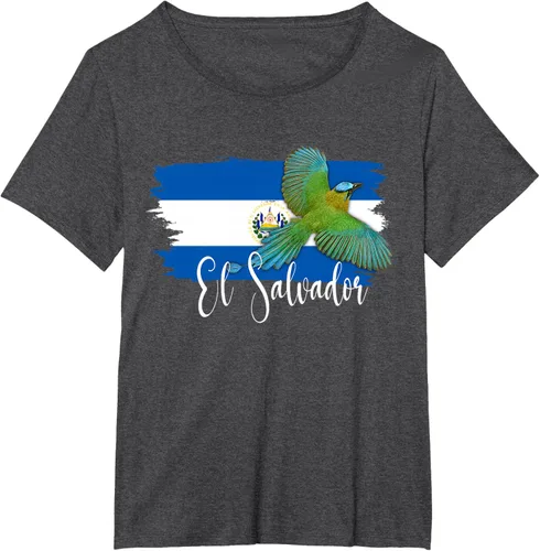 Vista 30 de Camiseta con la bandera de El Salvador, mapa de El Salvador, camiseta de Salvador para mujer, Negro