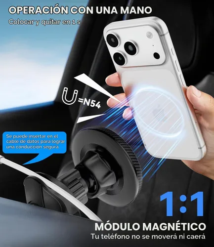 Vista 2 de Magsafe - Soporte de teléfono de coche para Mercedes Benz A/B/C/V/G/Class y Audi A1/A3/A3, soporte magnético para teléfono compatible con iPhone 17