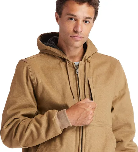 Vista 8 de Timberland PRO Chaqueta con capucha de lona con forro Gritman para hombre Marrón