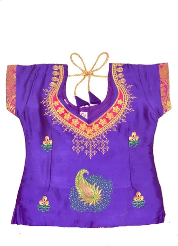Vista 3 de Chandrakala Niños Pattu pavadai étnico tradicional Lehenga choli Chaniya Choli vestido falda Tops para niñas (KL107)