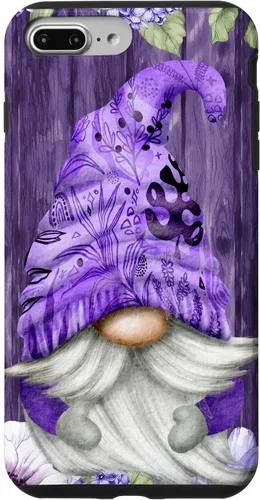 Vista 12 de Cute Purple Aesthetic Anemones Flower Pattern Lavender Gnome Case for iPhone 17