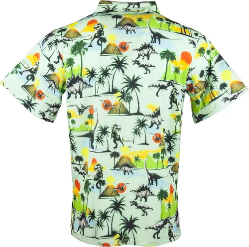 Vista 7 de Funny Guy Mugs Mens Hawaiian Print Button Down Short Sleeve Shirt