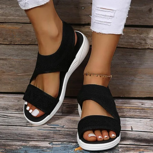 Vista 3 de Wedge Sandals for Women Soft Sole Peep Toe Orthopedic Sport Sandals for Women Comfortable Diabetic Fashion Shoes Platforms