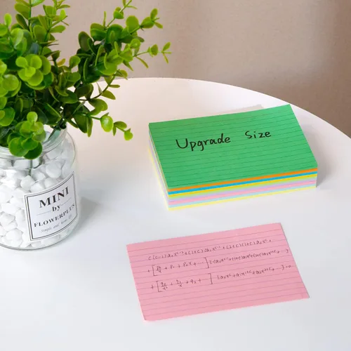 Vista 7 de Koogel - Tarjetas de índice de 4x6 pulgadas, 180 unidades, tarjetas flash grandes de colores para estudiar, tarjetas de notas pesadas para tomar