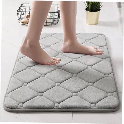 Vista 2 de Tapete de baño absorbente antideslizante grueso antideslizante para cocina, entrada, gris oscuro, resistente al agua para zonas de alto tráfico
