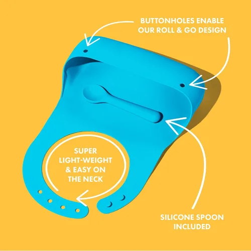 Vista 4 de Avanchy Silicone Baby Bibs with Matching Spoon