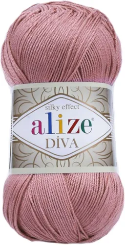 Vista 49 de Alize Diva Silk Effect 100% hilo acrílico de microfibra, 1 madejas de bola de 3.53 oz 383yds color (1 - crema)