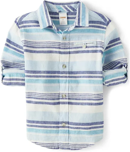 Vista 12 de Gymboree Camisa de manga larga con botones para niños y niños pequeños Rojo