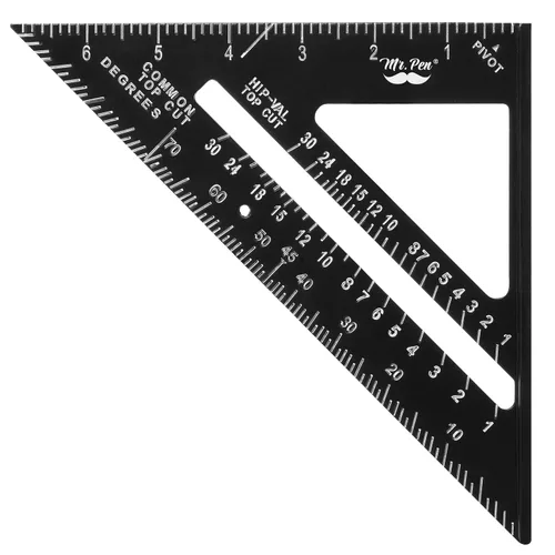 Vista 7 de Mr. Pen - Escuadra de Metal, 7 Pulgadas, Escuadra de Aluminio para Carpintería, Herramienta de Escuadra para Carpinteros, Escuadras de Carpintería