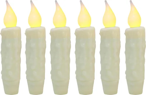 Vista 10 de CVHOMEDECO. Velas de cera real sumergidas a mano con temporizador LED con pilas, velas cónicas sin llama primitivas del país, 4-3/4 pulgadas, negro