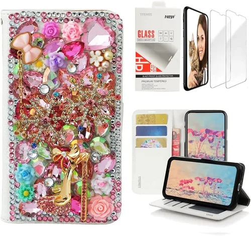 Vista 7 de Bling SSBLDwCPSeries-4 - Funda de piel con tapa y protector de cable, diseño 3D