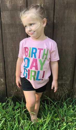 Vista 5 de SoRock Camisa de cumpleaños para niña con purpurina