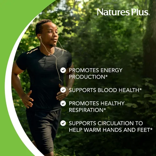 Vista 4 de NaturesPlus Hierro - 40 mg, 90 Tabletas - Vegetariano, Sin Gluten - 45 Porciones