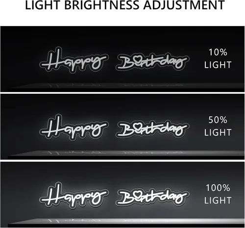 Vista 5 de Letrero de neón de feliz cumpleaños para decoración de fiesta de cumpleaños, letreros LED iluminados para telón de fondo, letrero de cumpleaños
