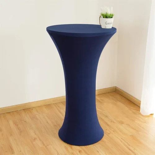 Vista 33 de JISEN Mantel redondo elástico de licra para cóctel ajustado, con tapa de mesa, 18-22 pulgadas, A-Negro