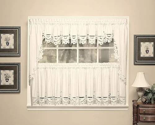 Vista 16 de Today's Curtain Imperial Classic - Cenefa de corte dibujada, 14 pulgadas, color beige