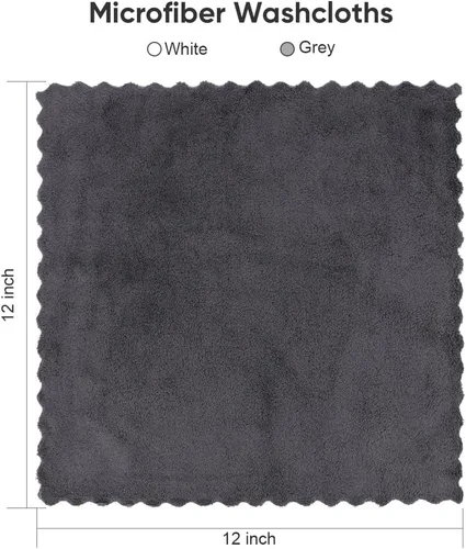 Vista 4 de Orighty Paños de Lavado Paquete de 96, Paños Faciales Ultra Suaves de 12 x 12 pulgadas, Paño de Lavado de Terciopelo Coral Absorbente y de Secado
