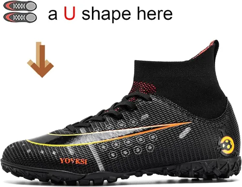 Vista 2 de Botas de fútbol para hombre Turf Hightop TF zapatos de fútbol profesionales para interiores y exteriores