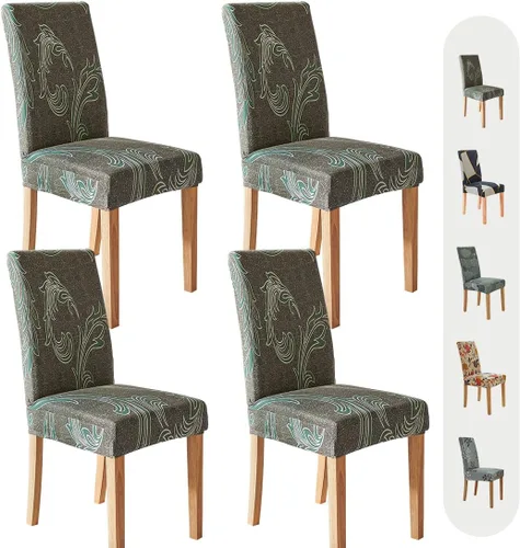 Vista 36 de Secgo - Juego de 2 fundas para sillas de comedor, funda elástica para sillas de comedor, fundas lavables de elastano para sillas de cocina Parsons