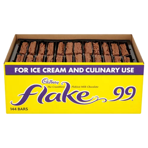 Vista 3 de Cadbury Flake 99 para helados y uso culinario. 1 caja de 144 barras.