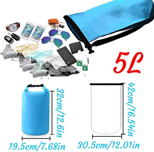 Vista 7 de Personalized waterproof dry bags, customizable with your logo, suitable for kayaking, beach, and boating. (Ocean Tie-Dye)