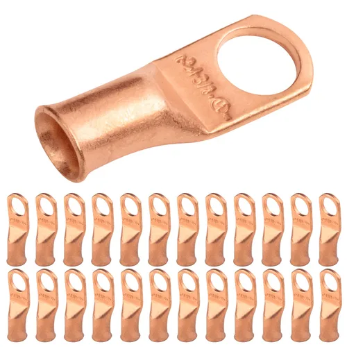 Vista 84 de SELTERM - 5 terminales de anillo resistentes para cable de batería, calibre 1/0 AWG, pernos de 1/2 pulgadas, terminales de calibre 0, ojales