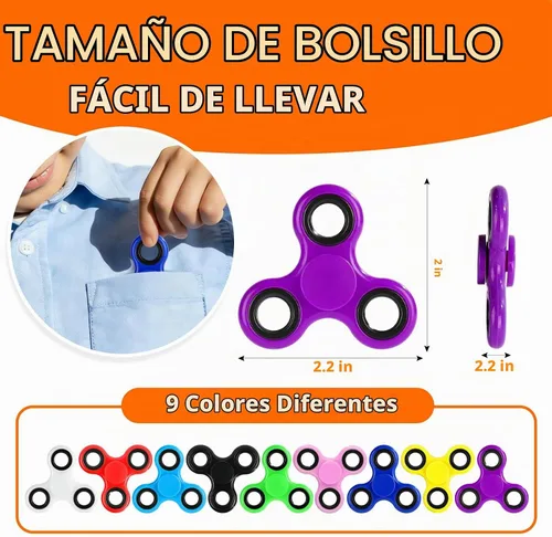Vista 6 de SCIONE Paquete de 25 Fidget Spinners a granel, juguetes Fidget para niños