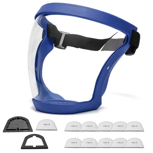 Vista 20 de Escudos activos antivaho de cara completa Protección de expresión visible, transparente, transpirable, cómodo, para adultos, reutilizable