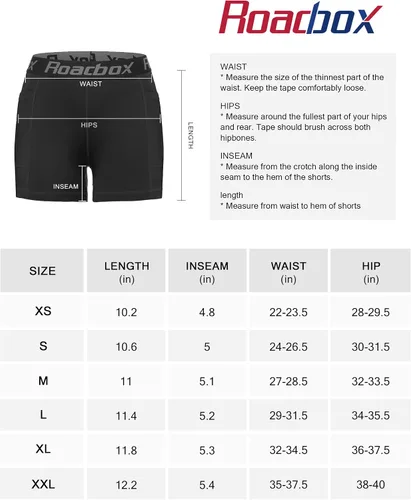 Vista 6 de Roadbox Pantalones cortos de compresión de elastano para mujer, pantalones cortos de voleibol de 3"5" con bolsillosin bolsillo, secado rápido