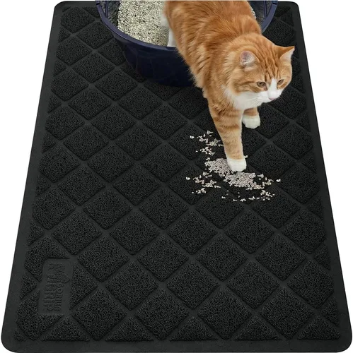 Vista 27 de GORILLA GRIP Tapete para caja de arena para gatos, resistente al agua, respaldo texturizado, fácil de limpiar, menos residuos y suelos limpios, 17 x
