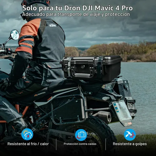 Vista 9 de Lekufee Estuche rígido impermeable de transporte para DJI Mavic 4 Pro Drone, Creator Combo, Fly More Combo, DJI RC Pro 2/RC 2, Batería (7 piezas)