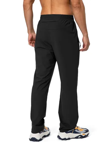 Vista 3 de Pudolla Pantalones deportivos de correr para hombre con cintura elástica y bolsillos con cremallera