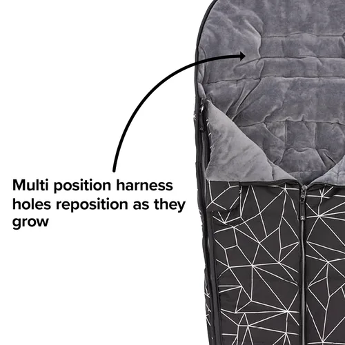 Vista 6 de Diono Saco de lujo para cochecito para todo tipo de clima, ajuste universal de bebé a niño pequeño con acolchado acogedor súper suave, resistente a