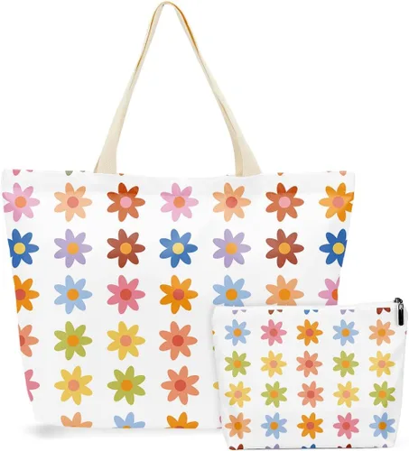 Vista 12 de 2 bolsas de maquillaje, bolsa de playa impermeable, para playa, piscina, viajes y campamento, para mujeres, mejor amiga, hermana Camper