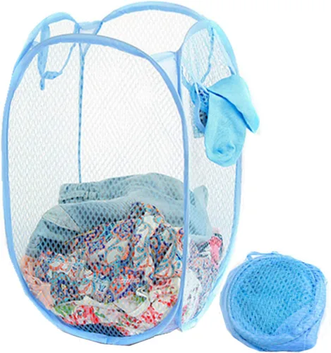 Vista 10 de Cesta de almacenamiento de malla rectangular pequeña plegable para ropa de bebé, organizador de armario, cubos de basura para habitación de niños