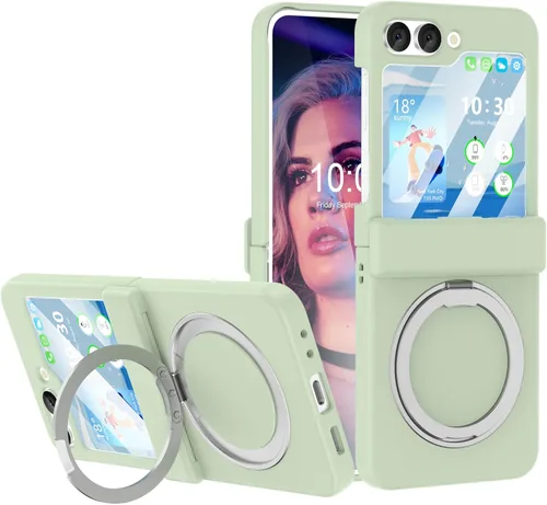Vista 13 de Funda magnética diseñada para Galaxy Z Flip 5 con protección de bisagra y soporte [compatible con MagSafe] para Samsung Flip 5 Slim Funda protectora