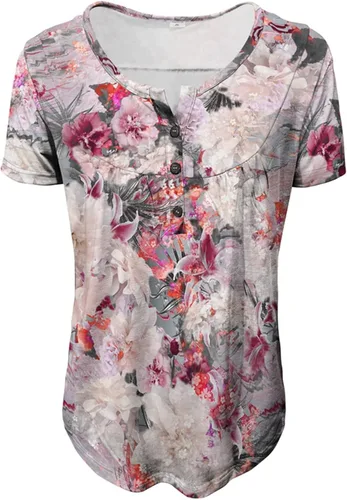 Vista 4 de Retro School Wide Sleeve Crops Womens Spring Tunic Fit Button Down Patriotic Light V Neck Tops