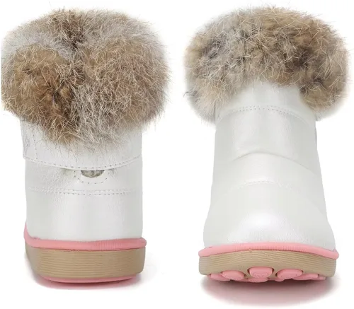 Vista 2 de CIOR - Botas de nieve para niños y niñas, botas cálidas para invierno con botón, calzado para exteriores