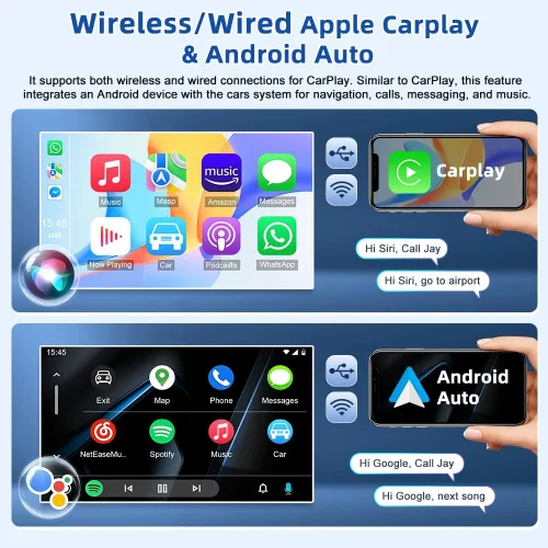 Vista 4 de Estéreo de auto doble DIN para Ford F150 2009-2014 con Carplay inalámbrico Android Auto, pantalla táctil HD de 9 pulgadas 2+32G Android 13 Receptor