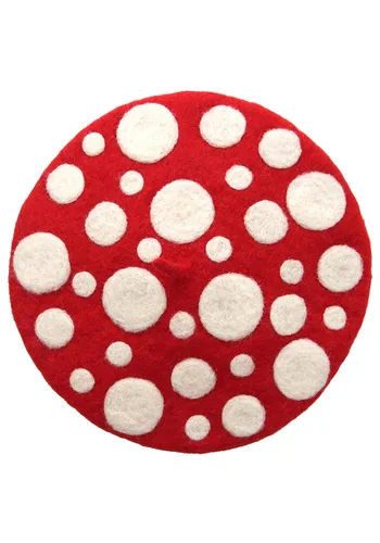 Vista 3 de Sombrero de Disfraz con Corazón de Hongo de Fieltro Rojo Multicolor