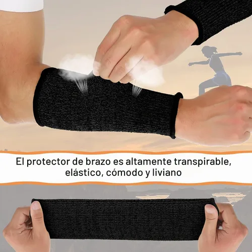 Vista 3 de Neer 4 pares de mangas protectoras para brazos para piel delgada, anticortes, resistentes a quemaduras, funda para antebrazo para cocina y Negro