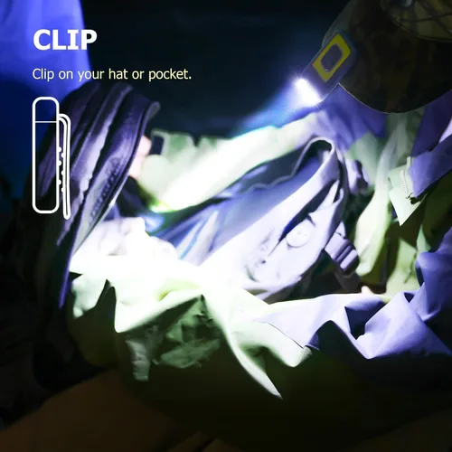 Vista 2 de Molrebe - Luces de correr recargables con clip para corredores, paquete de 5 modos, clip ancho, luz roja y verde, carga USB, indicador de carga