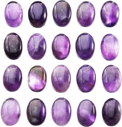 Vista 7 de mookaitedecor 12pcs Oval Cabujón Piedra Preciosa CAB Flatback Stone para la fabricación de joyas