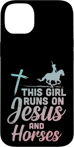Vista 15 de Funda de regalo para iPhone 16 Girl Runs Jesus Horses Christian Horseback Equestre