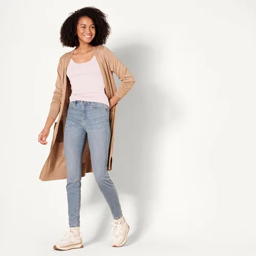 Vista 7 de Amazon Essentials Camisetas sin mangas ajustadas y acanaladas con cuello redondo para mujer, paquete de 2 Gris claro jaspeado/rosa claro