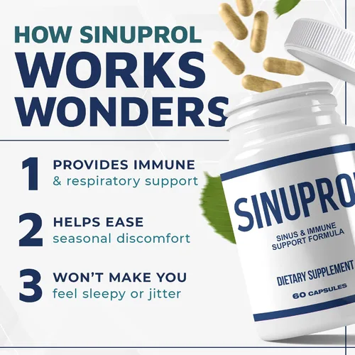 Vista 5 de Mizzle SinuProl Suplemento de apoyo nasal e inmunológico con quercetina con bromelina, opción ideal para personas que confían en descongestionantes