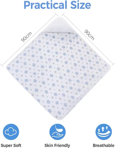 Vista 7 de Miracle Baby Manta de asiento de automóvil para bebés, manta ligera de algodón con arnés de 3/5 puntos, envoltura suave de lunares Minky para bebés