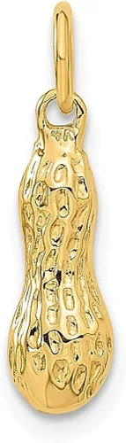 Vista 3 de Collar con dije de maní 3D de oro amarillo de 14 quilates joyería fina para mujer regalos para ella Oro amarillo