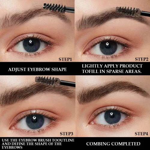 Vista 4 de Máscara de cejas engrosada teñida, esculpe rápido para cejas, impermeable, a prueba de transferencia, cepillo para rellenar las cejas y cubrir
